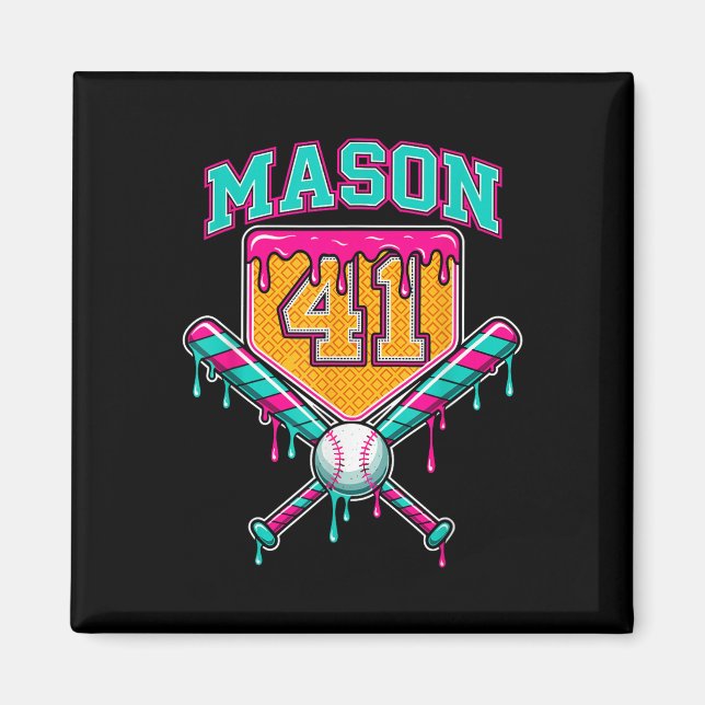Íman Mason 41 Meme Sorvete Drip Bysebyll Aniversário Co (Frente)