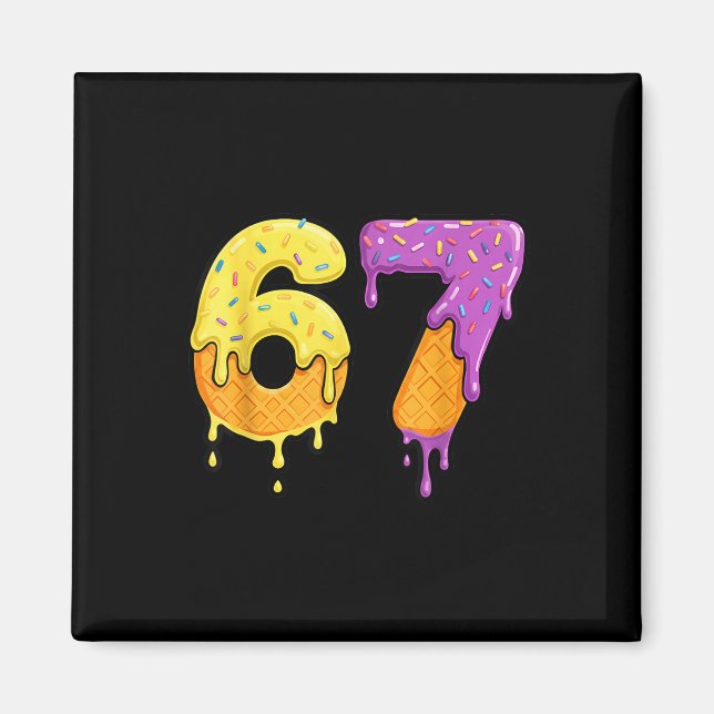 Íman Mason 67 Sorvete Gotejamento Meme Six Seven Engraç (Frente)