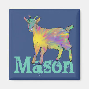 Íman Mason Starburst Goat Colorous Cute Animal Art