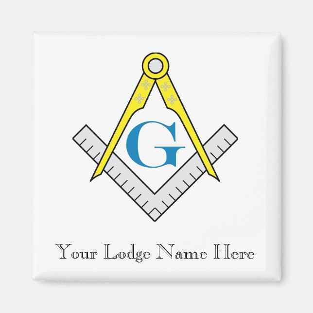 Íman Masonic Magnet Personalizar Nome do Lodge (Frente)