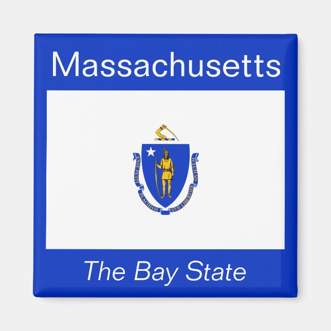 Íman Massachusetts Flag Magnet (Frente)