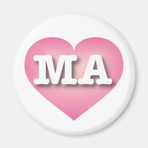 Íman Massachusetts Pink Fade Heart - Big Love