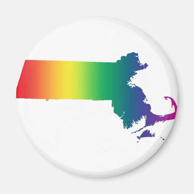 Íman Massachusetts Rainbow Orgulho gay Igualdade (Frente)