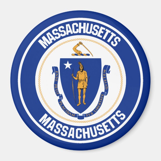 Íman Massachusetts Round Emblem (Frente)