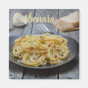 Íman Massas de espaguete Carbonara com Bacon e Parmesã