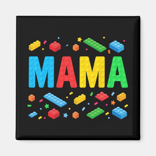 Íman Master Builder Building Bricks Bloqueia Mãe Engraç (Frente)