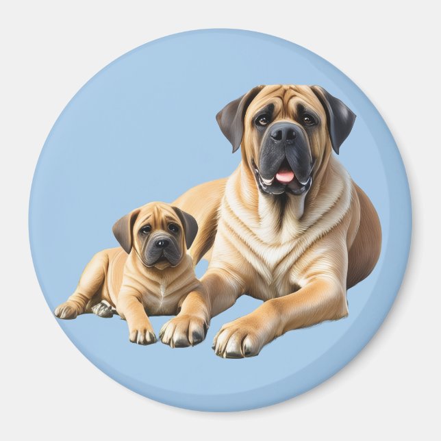 Íman Mastiff englische Dogge mit Kind im Urlaub (Frente)