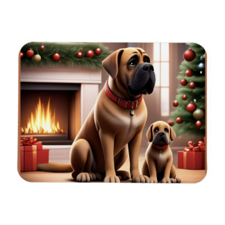 Íman Mastiff englische Dogge Weihnachten Kamin