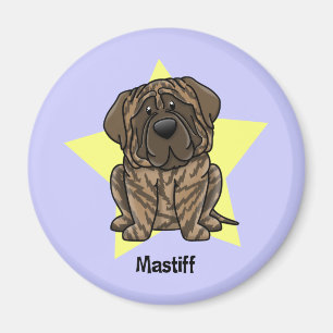 Íman Mastiff rajado da estrela de Kawaii