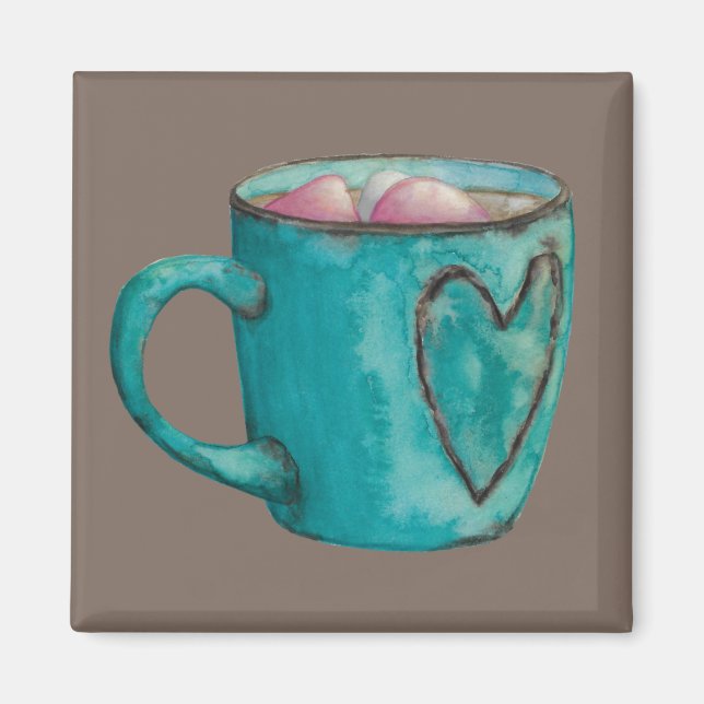 Íman Mata de chocolate quente de cacau inverno (Frente)