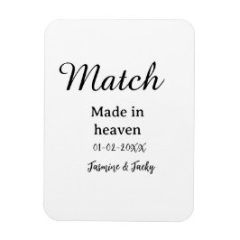 Íman Match made in heaven add name date simple calligra