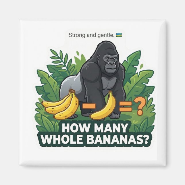 Íman Matemática de Bananas de Gorila (Frente)