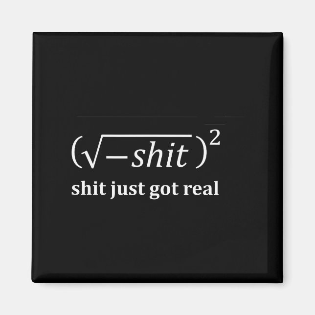 Íman Matemática Divertida Acabou de Ficar Real, Equação (Frente)