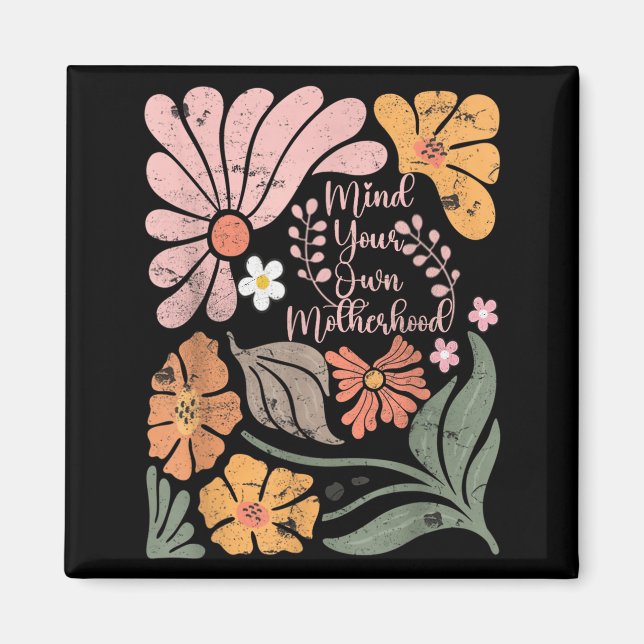 Íman Maternidade boho cuida da própria florais retrô di (Frente)