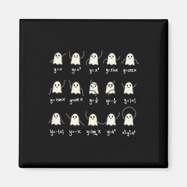 Íman Math Dance Ghost Halloween Spooky Ghost Math (Frente)