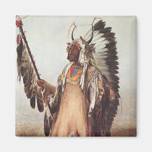 Íman Mato-Tope, um chefe Mandan Retrato por Karl Bodmer