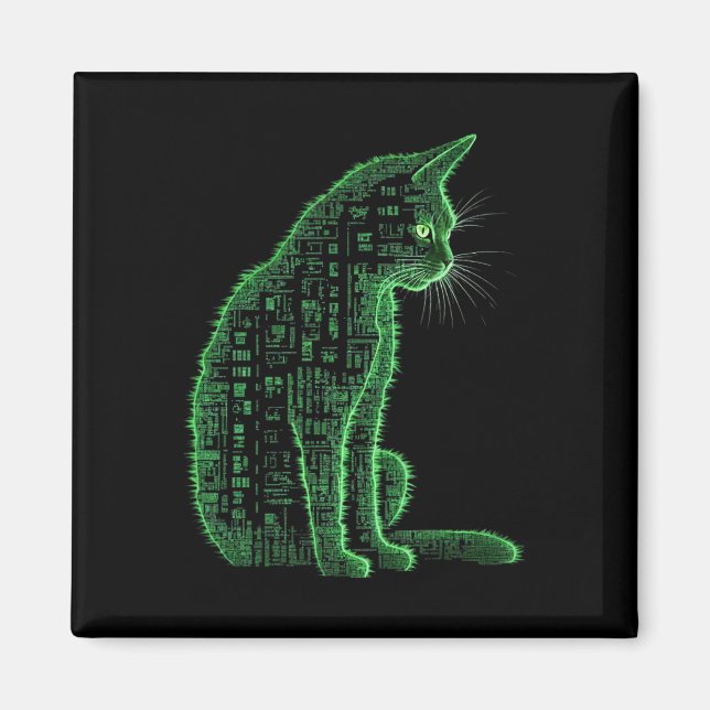 Íman Matrix Cat Art (Frente)