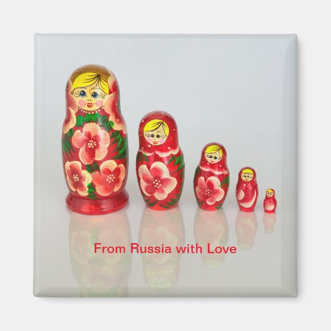 Íman Matryoshka russa empilhando bonecas (Frente)