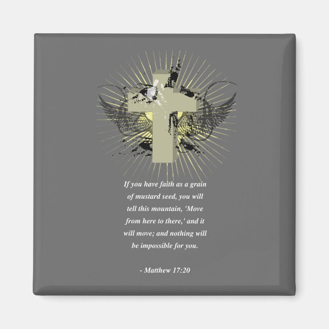 Íman MATTHEW 17:20 Bíblia Verso (Frente)