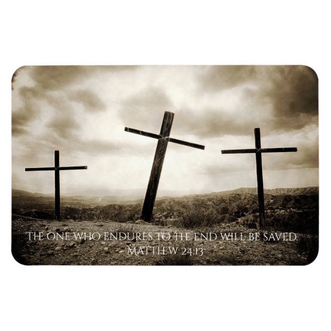 Íman MATTHEW 24:13 Magneta flexível (Horizontal)