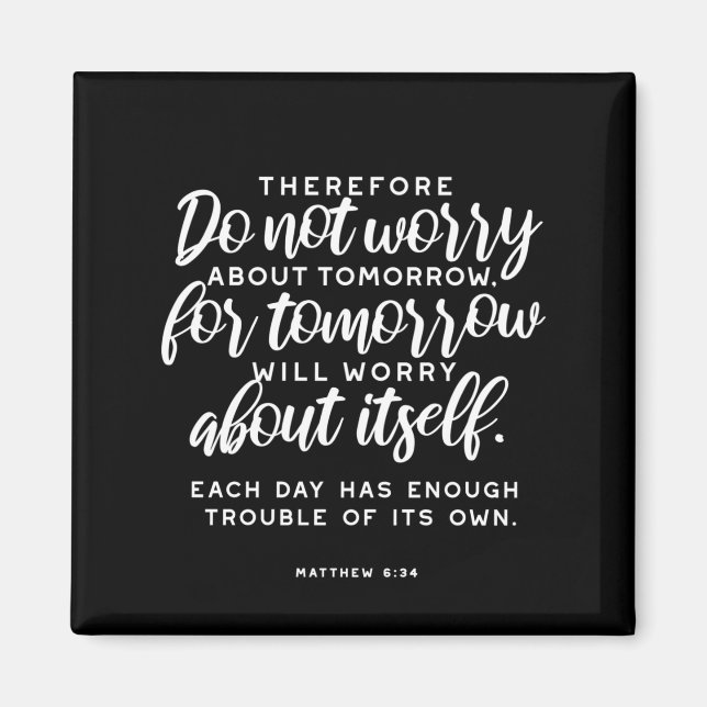 Íman Matthew 6:34 Bíblia Verse (Frente)