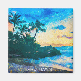 Íman Maui Hawaii Oil Paint Illustration viagem