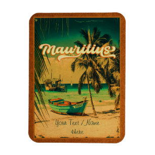 Íman Maurício África Oriental Vintage Palm Trees Souven
