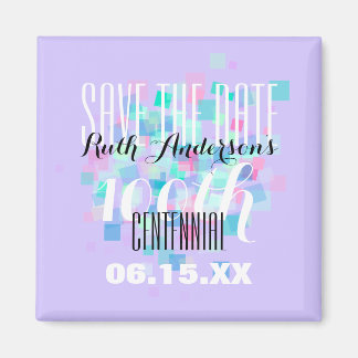 Íman Mauve Save the date Centennial Personalised Magnet