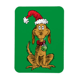 Íman Max o Cão com Chapéu de Papai Noel