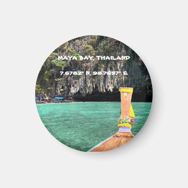 Íman Maya Bay Thailand GPS Magnet (Frente)