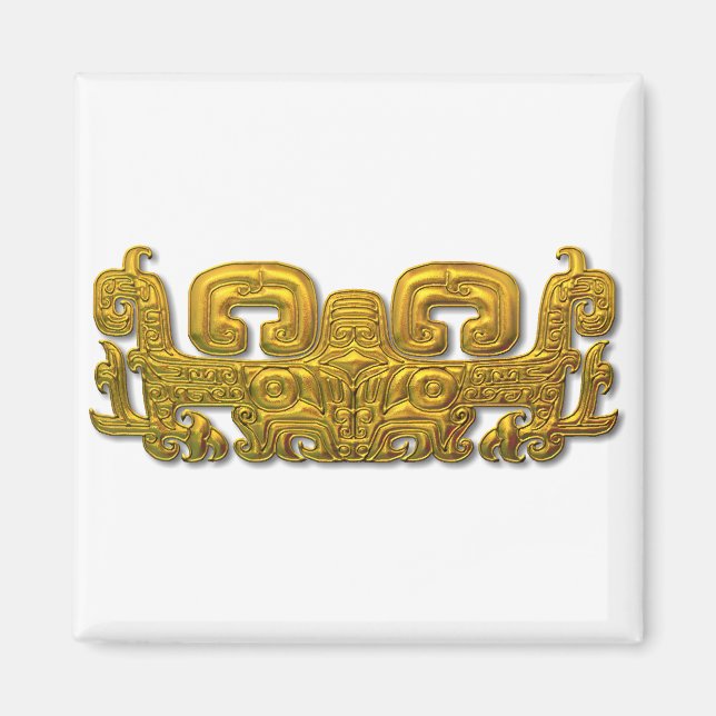 Íman Mayan Jaguar - Dourado (Frente)