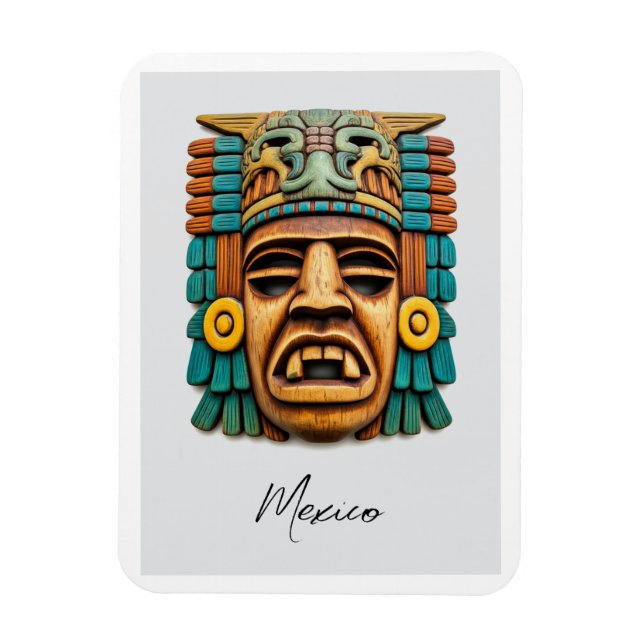 Íman Mayan Mask Viagem do México (Vertical)
