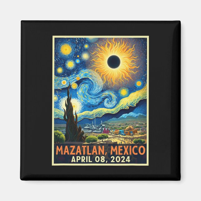 Íman Mazatlan Mexico Total Solar Eclipse 2024 Starry Ni (Frente)