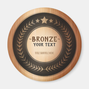 Íman MEDALHA Bronze Campeão IMPRESSÃO PERSONALIZADA DIY
