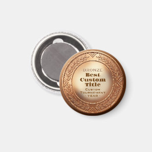 Íman Medalha de Bronze Realista 3D Personalizável e Pre