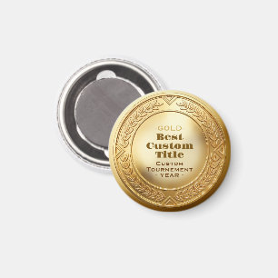 Íman Medalha de Ouro Realista 3D Personalizável e Premi