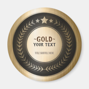 Íman MEDALHA DIY IMPRESSÃO PERSONALIZADA Ouro #1 Campeã