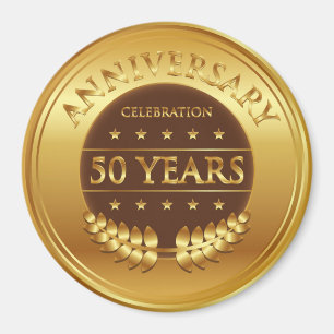 Íman Medalha Dourada de Celebração dos 50 Anos