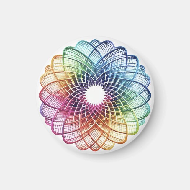 Íman Medalhão-arco-íris - Abstrato Magnet (Frente)