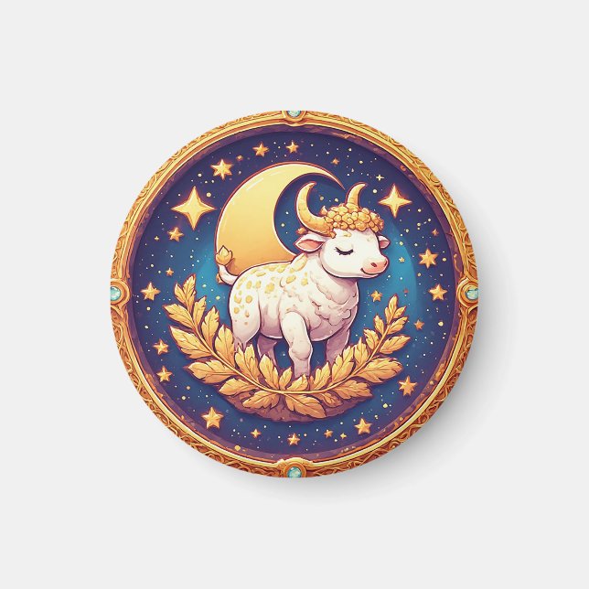 Íman Medalhão de Boi Lunático Artístico (Frente)