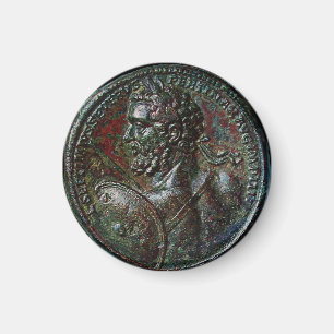 ÍMAN MEDALHÃO DE BRONZE ROMANO ANTIGO SEPTIMUS SEVERUS