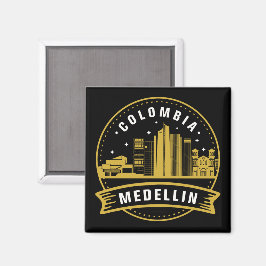 Íman Medellin Colombia Cityscape Dourado