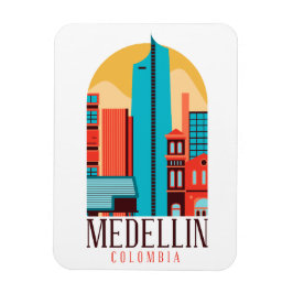 Íman Medellin Colombia Vintage Cityscape