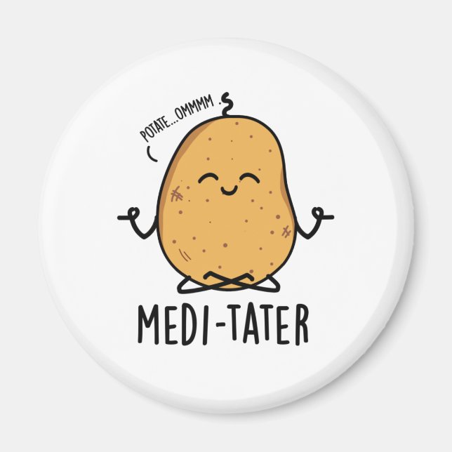Íman Medi-tater Engraçado Meditando Batata (Frente)