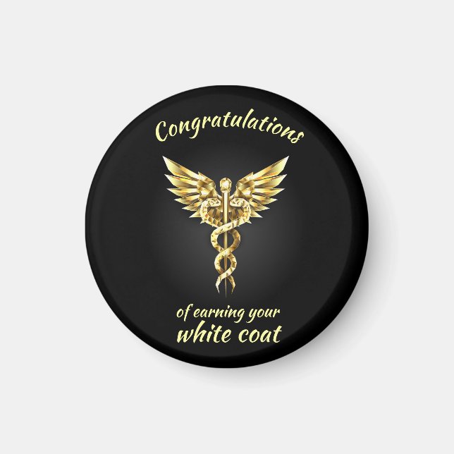 Íman Medicina Dourada da Cerimônia de Casaco Branco (Frente)