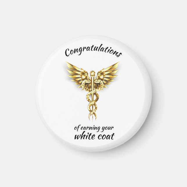 Íman Medicina Dourada da Cerimônia de Casaco Branco (Frente)