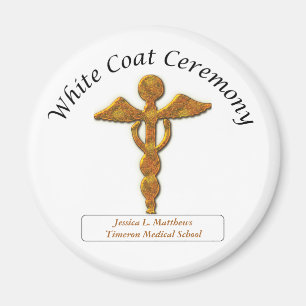 Íman Medicina Dourada de cerimônia de Casaco branco, p