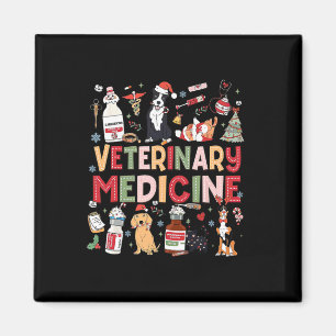Íman Medicina Veterinária Retro Vet Tech Cat Dog Lover