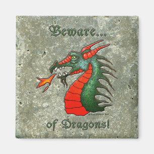 Íman Medieval Beware dragões