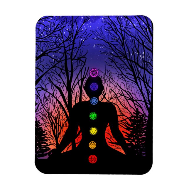 Íman Meditação e as Árvores numa noite estrelada às (Vertical)